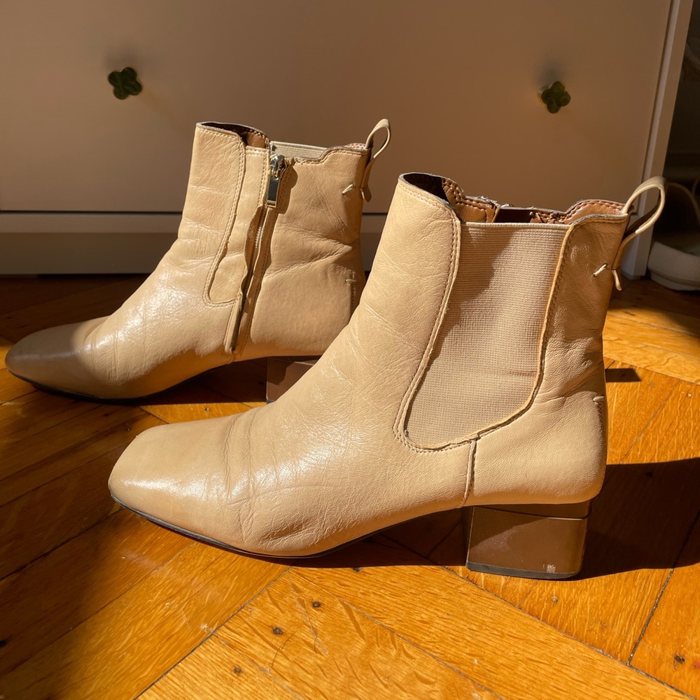 Tan ankle boots